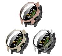 Protective Case Compatible with Garmin Approach S50 Case with Screen Protector, All-Round Protection Hardness PC with Tempered Glass Screen Protector for Garmin Approach S50 (Pack of 3)