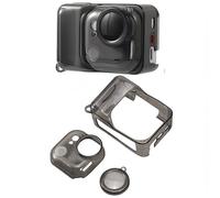 Protective Case Compatible with Insta360 GO Ultra, Ultra-Thin TPU Case, Shockproof, Scratch-Resistant, Detachable Lens Cover, Split-Design Friendly (Transparent Black)