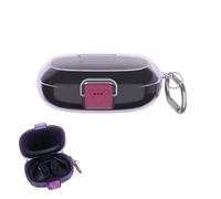 Protective Case Compatible with JBL Endurance Peak 4, Flip-Switch Shockproof Cover, Durable Shell with Carabiner for Sports Travel (Transparent Purple)