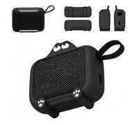 Protective Case Compatible with JBL GO 5 Speaker, Cartoon Eyes Shockproof Cover, Waterproof Soft Shell Skin, Travel Outdoor Accessory (Black)