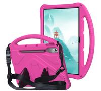 Protective Case Compatible with Lenovo Tab P12 12.7 Inch 2023 (TB-370/TB-371) Shockproof Case Lightweight Sleeve with Kickstand, Handle and Strap for Kids(Rose Red)