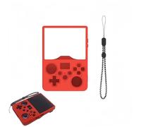 Protective Case Compatible with R36 MAX 2, Shockproof, Waterproof Skin with Wrist Strap for Retro Handheld Game Console (Red)