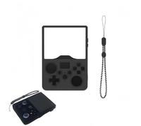 Protective Case Compatible with R36 MAX 2, Shockproof, Waterproof Skin with Wrist Strap for Retro Handheld Game Console (Black)