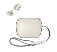 Protective Case Compatible with Sennheiser ACCENTUM Clip, Crystal Transparent Soft Cover with Lanyard, Scratch Resistant Skin for Earbuds Charging Box, Travel Daily Accessory