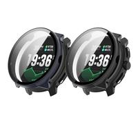 Protective Case Compatible with Suunto Race 2, PC Hard Case with Tempered Glass Film, Protective Accessories, Scratch-Resistant Case (Black + Blue)