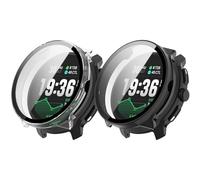 Protective Case Compatible with Suunto Race 2, PC Hard Case with Tempered Glass Film, Protective Accessories, Scratch-Resistant Housing (Black + Clear)