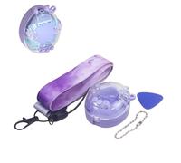 Protective Case Compatible with Tamagotchi GEN3, Shockproof Clear Cover with Wings Design, 360 Degree Protection Shell, Lanyard and Chain for Electronic Pet Console, Gaming Accessory, Purple