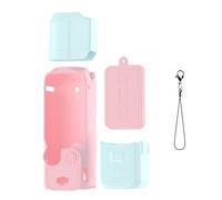 Protective Case Cover for DJI OSMO Pocket 3 Silicone Case All-Round Protection Camera Lens Cap Protector Osmo Pocket 3 Creator Combo Accessories (Pink Blue)