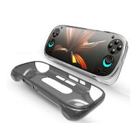 Protective Case Cover for Retroid Pocket 5, Retroid Grip Transparent Case Sleeve Soft TPU Shell Protector Stand Holder for RP5 Game Console Accessories (Transparent Black)