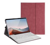 Protective Case for 10-inch Microsoft Surface Go 4/3/2/1, Multiple Angle Viewing, Slim Lightweight Cover, Stylus Holder, Light Heat Dissation, Compatible with Type Cover Keyboard, Red
