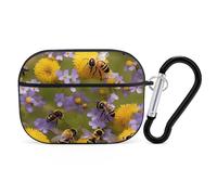 Protective Case for AirPods Pro 2nd/1st Bee Flying AirPods Pro Case Accessory with Keychain,Supports Wired Or Wireless Charging