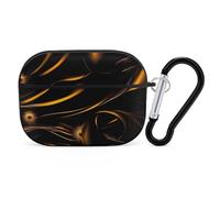 Protective Case for AirPods Pro 2nd/1st Black and Gold Background AirPods Pro Case Accessory with Keychain,Supports Wired Or Wireless Charging