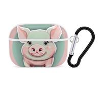 Protective Case for AirPods Pro 2nd/1st Cute Long Ear Pig AirPods Pro Case Accessory with Keychain,Supports Wired Or Wireless Charging