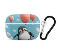 Protective Case for AirPods Pro 2nd/1st Cute Penguin with Balloon AirPods Pro Case Accessory with Keychain,Supports Wired Or Wireless Charging