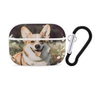 Protective Case for AirPods Pro 2nd/1st Happy Corgi Dog AirPods Pro Case Accessory with Keychain,Supports Wired Or Wireless Charging