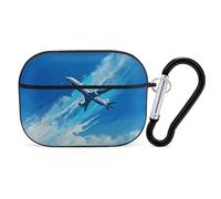 Protective Case for AirPods Pro 2nd/1st Jet Plane AirPods Pro Case Accessory with Keychain,Supports Wired Or Wireless Charging