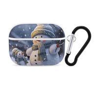 Protective Case for AirPods Pro 2nd/1st Winter Snowman AirPods Pro Case Accessory with Keychain,Supports Wired Or Wireless Charging