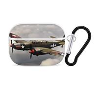 Protective Case for AirPods Pro 2nd/1st World War 2 Aircraft Airplane AirPods Pro Case Accessory with Keychain,Supports Wired Or Wireless Charging
