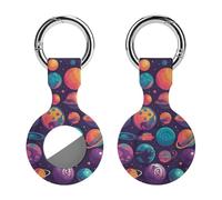 Protective Case for AirTag,Various Planets Silicone Air Tag Holder with Key Rings, Protective Airtag Case Cover Accessories