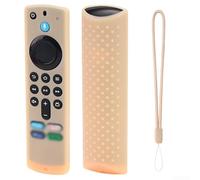 Protective Case for Alexa Voice Remote 3rd Gen 2021 - Silicone Sleeve with Hand Strap Drop for proof Cover Glow Night TV Accessory Red(Luminous Orange)