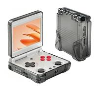 Protective Case for Anbernic RG 34XXSP, Soft TPU Clear Cover Sleeve Shockproof Protector Anti-Slip Comfortable Grip Shell for RG34XXSP Handheld Game Console (Transparent Black)