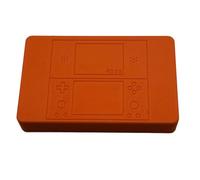 Protective Case for Anbernic RG DS Game Console, Shockproof Storage Box with Magnetic Lid and Flocked Pad, 3D Printed Console Organizer with Screen Protection (Orange)