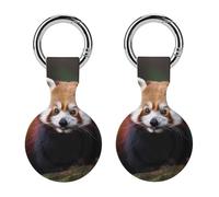 Protective Case for Apple AirTags with Keychain,Animal Red Panda Print Silicone Air Tags Case,Tracker Cover for AirTags,Air Tag Keyring Holder for Pets Wallet Backpacks Luggage