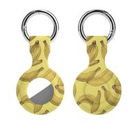 Protective Case for Apple AirTags with Keychain,Banana Pattern Print Silicone Air Tags Case,Tracker Cover for AirTags,Air Tag Keyring Holder for Pets Wallet Backpacks Luggage