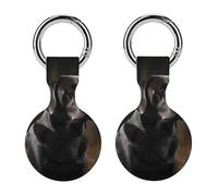 Protective Case for Apple AirTags with Keychain,Black Labrador Print Silicone Air Tags Case,Tracker Cover for AirTags,Air Tag Keyring Holder for Pets Wallet Backpacks Luggage