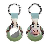 Protective Case for Apple AirTags with Keychain,Cute Cow Print Silicone Air Tags Case,Tracker Cover for AirTags,Air Tag Keyring Holder for Pets Wallet Backpacks Luggage