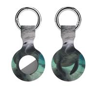Protective Case for Apple AirTags with Keychain,Cute Sea Animal Manatee Print Silicone Air Tags Case,Tracker Cover for AirTags,Air Tag Keyring Holder for Pets Wallet Backpacks Luggage