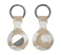 Protective Case for Apple AirTags with Keychain,Doodle Style Sheep Print Silicone Air Tags Case,Tracker Cover for AirTags,Air Tag Keyring Holder for Pets Wallet Backpacks Luggage