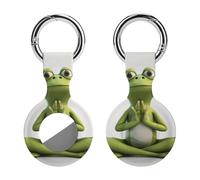 Protective Case for Apple AirTags with Keychain,Funny Frog Print Silicone Air Tags Case,Tracker Cover for AirTags,Air Tag Keyring Holder for Pets Wallet Backpacks Luggage