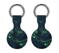 Protective Case for Apple AirTags with Keychain,Glow in The Dark Print Silicone Air Tags Case,Tracker Cover for AirTags,Air Tag Keyring Holder for Pets Wallet Backpacks Luggage