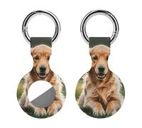 Protective Case for Apple AirTags with Keychain,Golden Retrievers Print Silicone Air Tags Case,Tracker Cover for AirTags,Air Tag Keyring Holder for Pets Wallet Backpacks Luggage