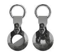 Protective Case for Apple AirTags with Keychain,Gorilla in The Grass Print Silicone Air Tags Case,Tracker Cover for AirTags,Air Tag Keyring Holder for Pets Wallet Backpacks Luggage