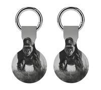 Protective Case for Apple AirTags with Keychain,Gorilla in The Grass Print Silicone Air Tags Case,Tracker Cover for AirTags,Air Tag Keyring Holder for Pets Wallet Backpacks Luggage