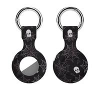 Protective Case for Apple AirTags with Keychain,Halloween Goth Print Silicone Air Tags Case,Tracker Cover for AirTags,Air Tag Keyring Holder for Pets Wallet Backpacks Luggage