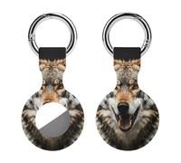 Protective Case for Apple AirTags with Keychain,Hungry Like A Wolf Print Silicone Air Tags Case,Tracker Cover for AirTags,Air Tag Keyring Holder for Pets Wallet Backpacks Luggage