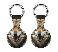 Protective Case for Apple AirTags with Keychain,Hungry Like A Wolf Print Silicone Air Tags Case,Tracker Cover for AirTags,Air Tag Keyring Holder for Pets Wallet Backpacks Luggage