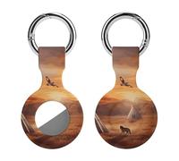 Protective Case for Apple AirTags with Keychain,Native American Tribes Print Silicone Air Tags Case,Tracker Cover for AirTags,Air Tag Keyring Holder for Pets Wallet Backpacks Luggage