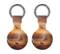 Protective Case for Apple AirTags with Keychain,Native American Tribes Print Silicone Air Tags Case,Tracker Cover for AirTags,Air Tag Keyring Holder for Pets Wallet Backpacks Luggage