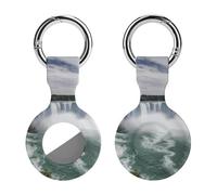 Protective Case for Apple AirTags with Keychain,Niagara Falls Print Silicone Air Tags Case,Tracker Cover for AirTags,Air Tag Keyring Holder for Pets Wallet Backpacks Luggage