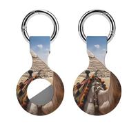 Protective Case for Apple AirTags with Keychain,Pyramid Camel Print Silicone Air Tags Case,Tracker Cover for AirTags,Air Tag Keyring Holder for Pets Wallet Backpacks Luggage