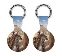 Protective Case for Apple AirTags with Keychain,Pyramid Camel Print Silicone Air Tags Case,Tracker Cover for AirTags,Air Tag Keyring Holder for Pets Wallet Backpacks Luggage