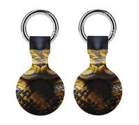 Protective Case for Apple AirTags with Keychain,Yellow Snake Print Silicone Air Tags Case,Tracker Cover for AirTags,Air Tag Keyring Holder for Pets Wallet Backpacks Luggage