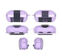 Protective Case for Beats Solo Buds, Shockproof ABS Hard Shell Stand, Compact Carry Cover for Earbuds Transparent(Purple)