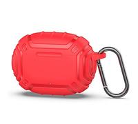 Protective Case for Beats Studio Buds, TPU Soft Earbuds Skin Cover Shell with Keychain, Anti-fall, Precise opening, Portable Carrying Pouch (Red)