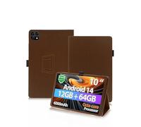 Protective Case for Ckypad Ctab 10 10.1 inch Tablet Android 14 Tablet with Hand Strap & Stand& Anti-Drop Feature - Sleek and Simple Design,Brown
