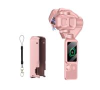 Protective Case for DJI Osmo Pocket 4 Pro, Full Protection Cover with Lanyard, Shock-Resistant Drop-Proof and Dust-Proof Lens Cover Guard Storage Case Accessories (Pink)
